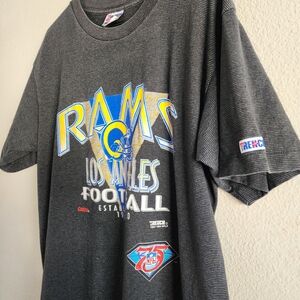 Vintage 90s LA Rams Trench Ultra T-Shirt Mens XL Single Stitch